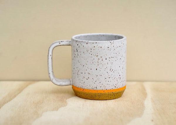 Orange Stripe Speckled Mug by Klapp Ceramics